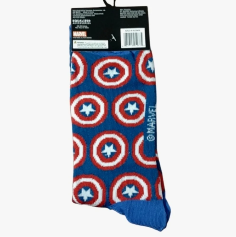 Marvel Captain America Crew Socks Office School Casual Giftable
